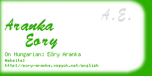 aranka eory business card